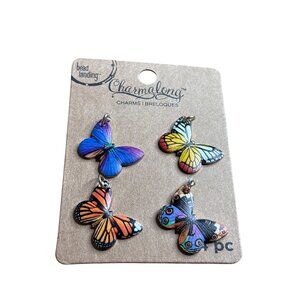 Bead Landing Charmalong 4 Pc Butterfly Charm Set New